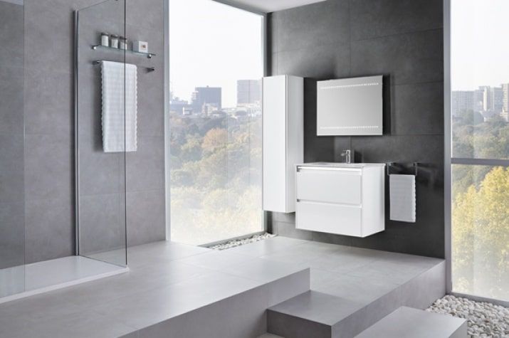 MOBILIER KLEA SUSPENDAT 78,5X45,5 CM, ALB, 2 SERTARE  CU LAVOAR KLEA 81X46 CM